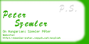 peter szemler business card